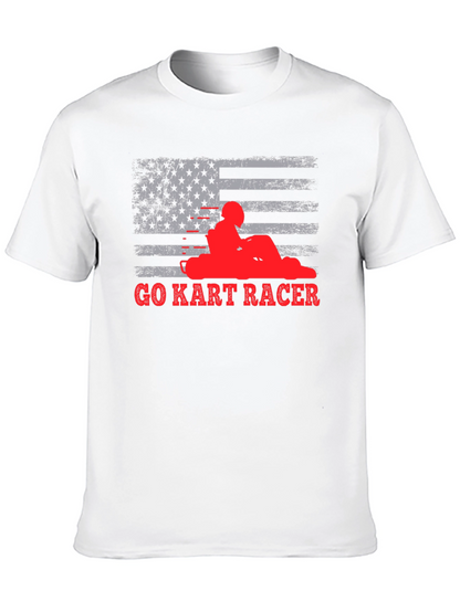 Go Kart Racer American Flag T-Shirt