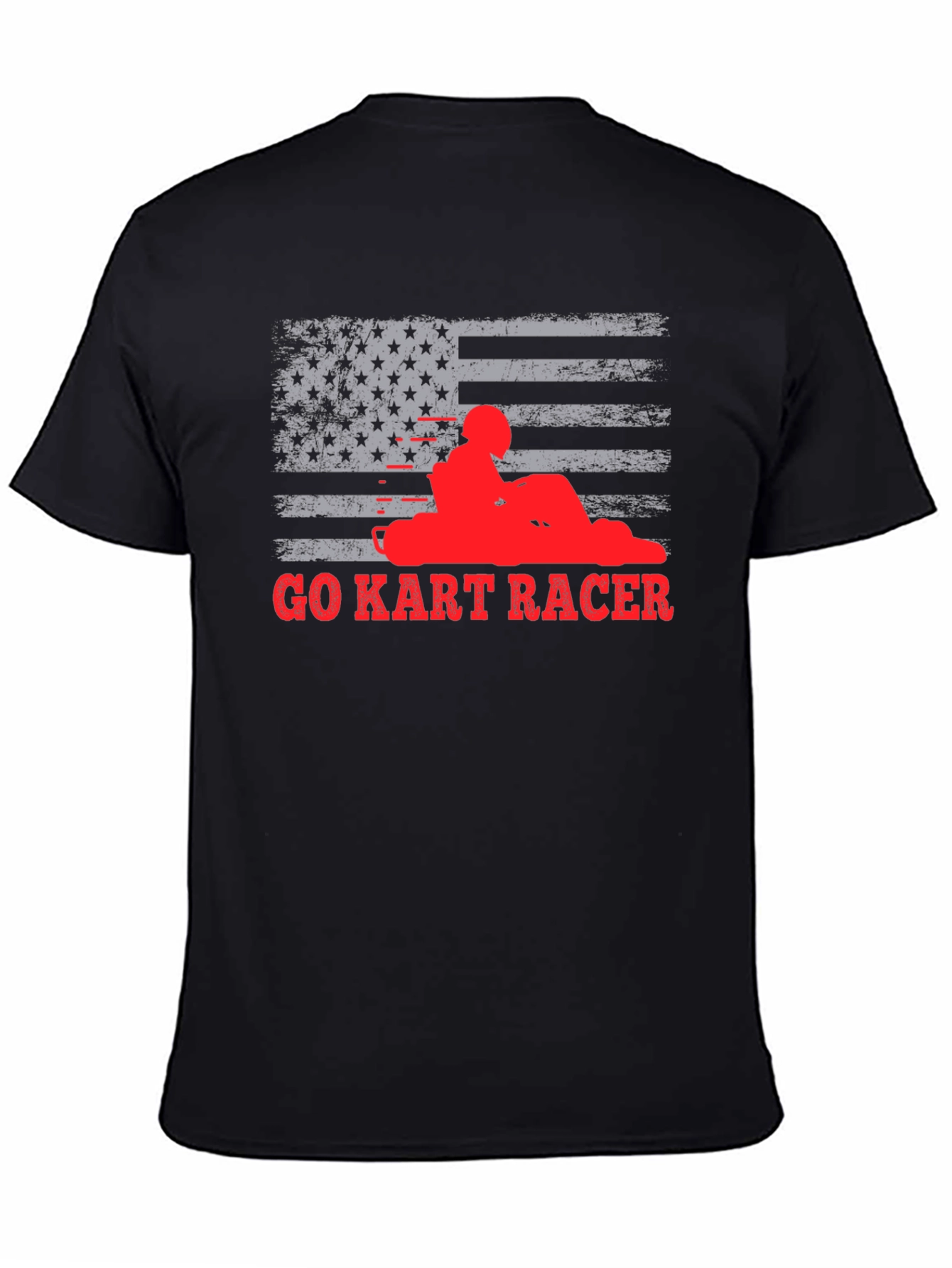 Go Kart Racer American Flag T-Shirt