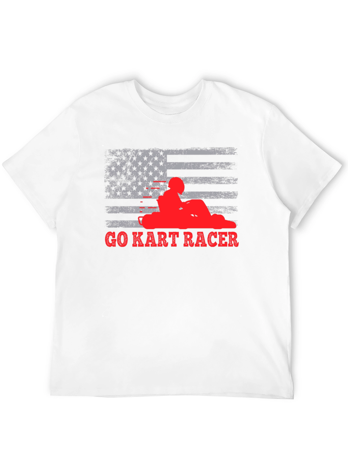Go Kart Racer American Flag T-Shirt