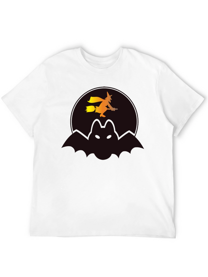 Halloween Witch & Bat Graphic Tee