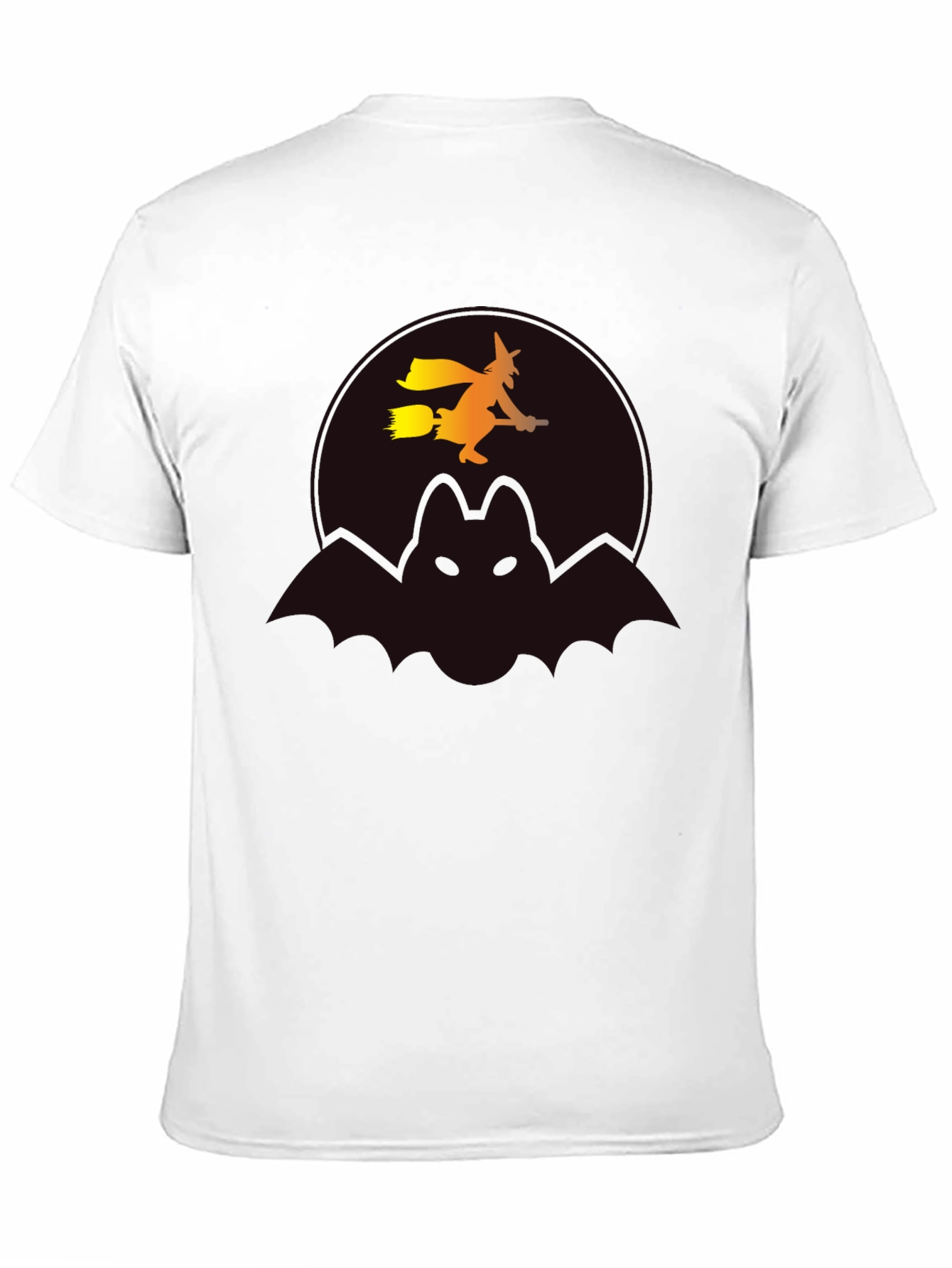 Halloween Witch & Bat Graphic Tee