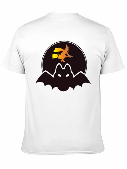Halloween Witch & Bat Graphic Tee