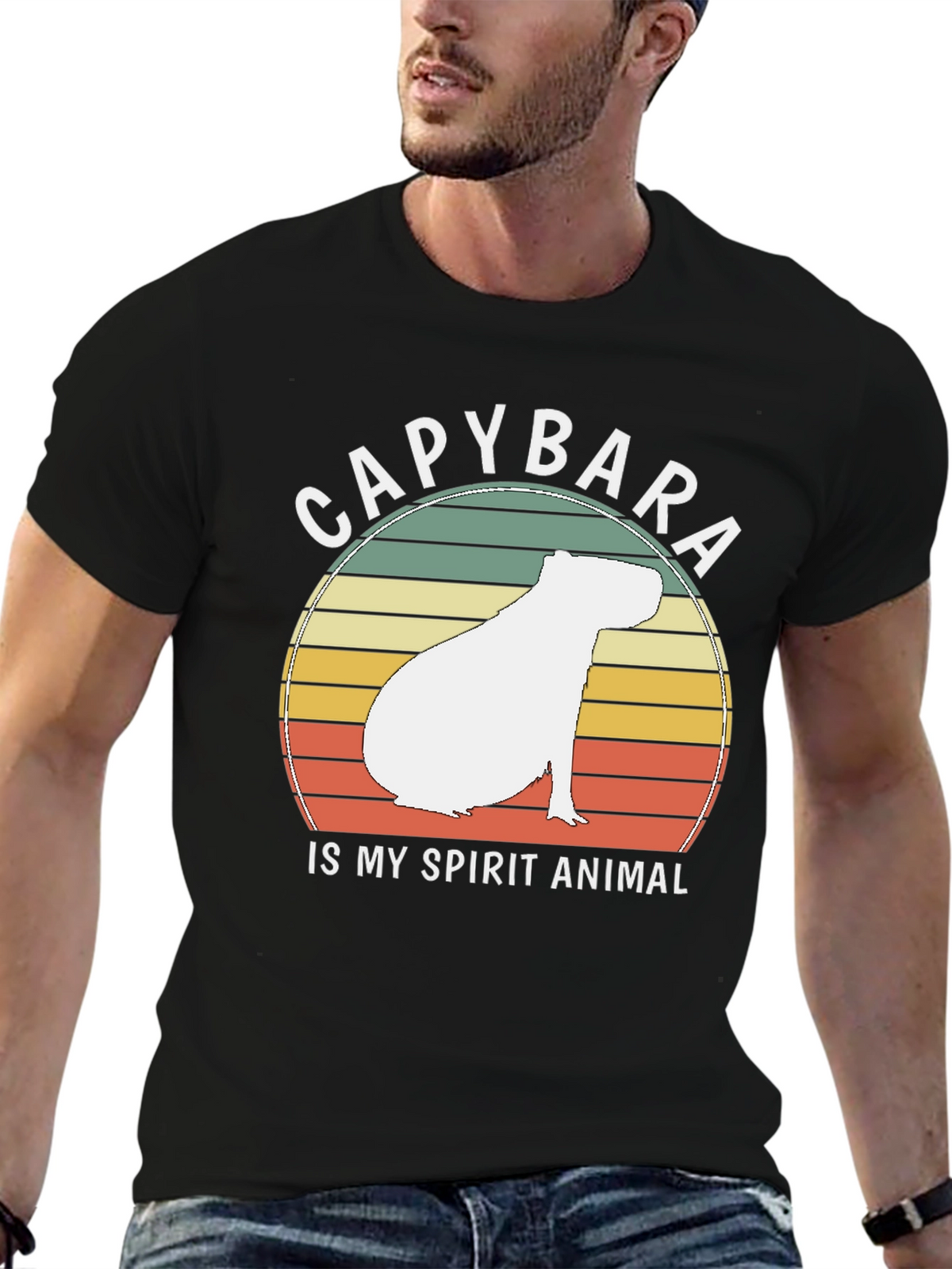 Capybara Spirit Animal T-Shirt - Retro Design