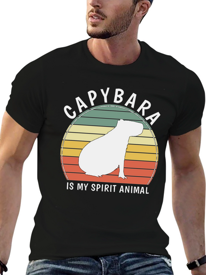 Capybara Spirit Animal T-Shirt - Retro Design