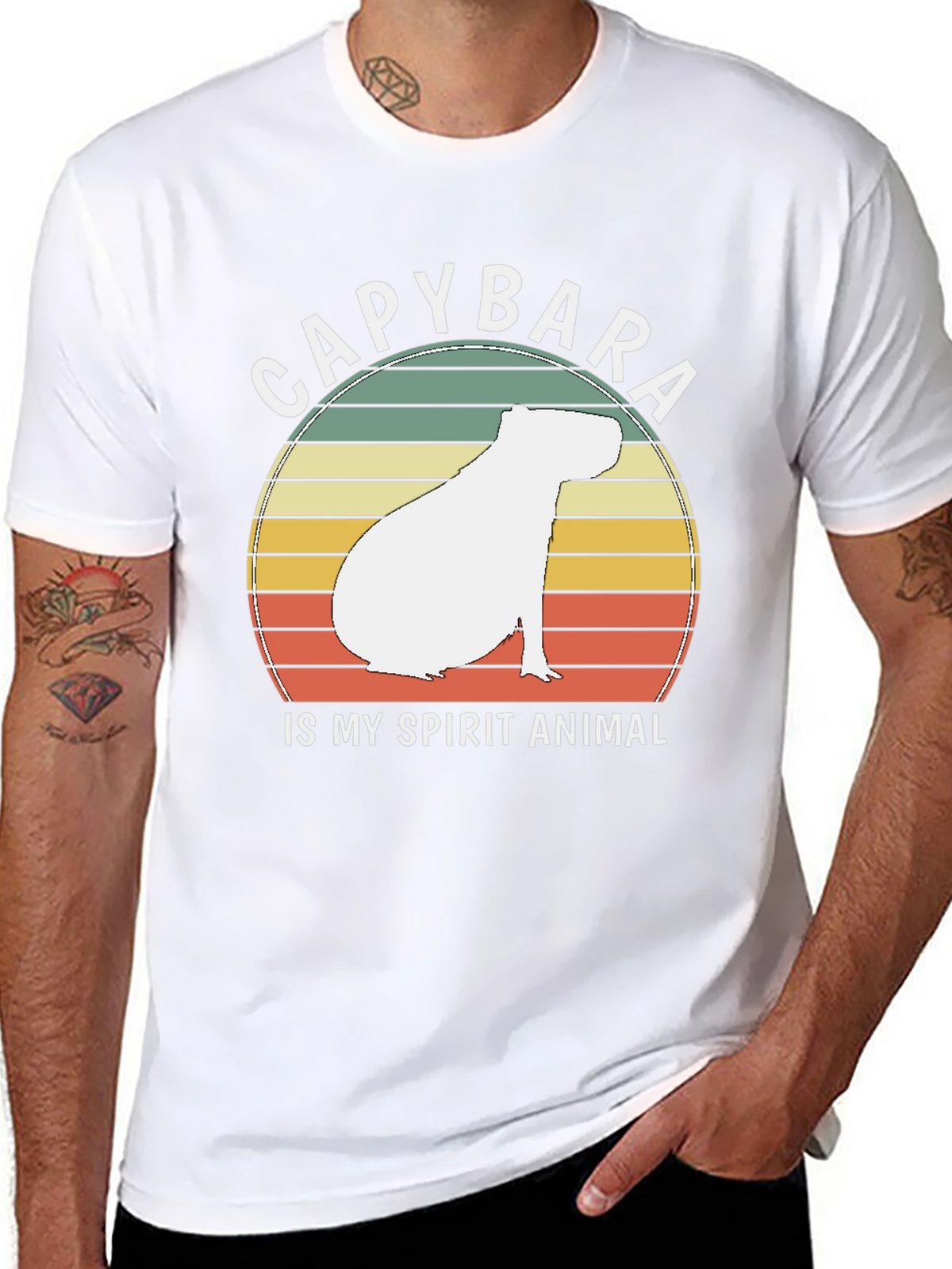 Capybara Spirit Animal T-Shirt - Retro Design
