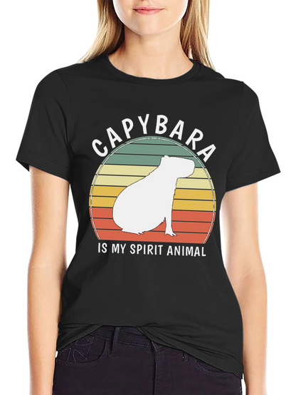 Capybara Spirit Animal T-Shirt - Retro Design