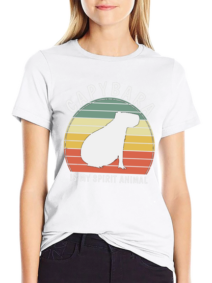 Capybara Spirit Animal T-Shirt - Retro Design