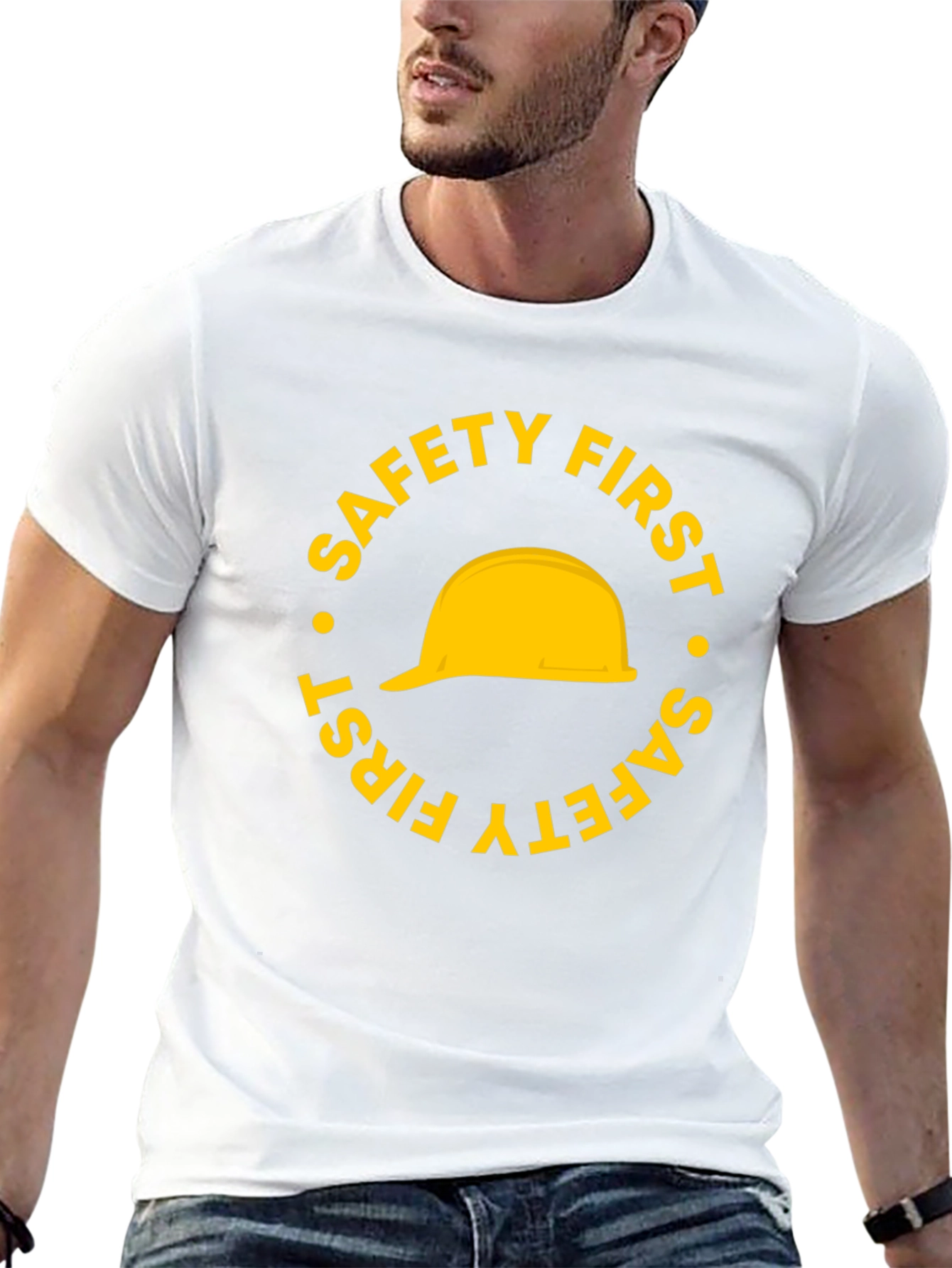 Safety First Hard Hat Graphic T-Shirt - Black