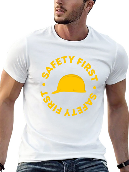 Safety First Hard Hat Graphic T-Shirt - Black
