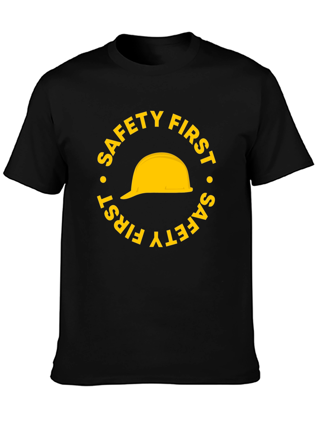 Safety First Hard Hat Graphic T-Shirt - Black