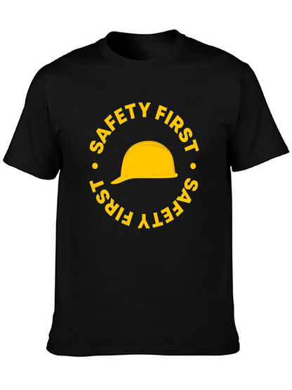 Safety First Hard Hat Graphic T-Shirt - Black