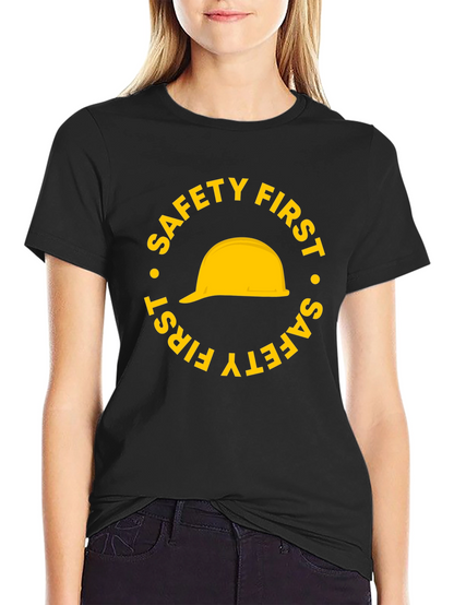 Safety First Hard Hat Graphic T-Shirt - Black