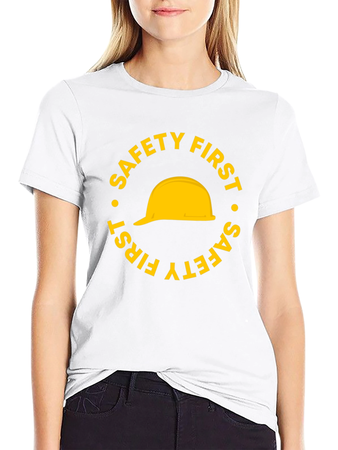 Safety First Hard Hat Graphic T-Shirt - Black