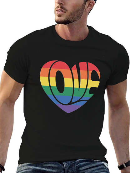 Rainbow Love Heart Graphic T-Shirt