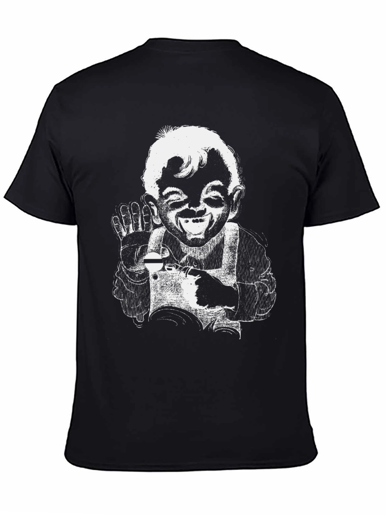 Retro Cartoon Graphic Black T-Shirt