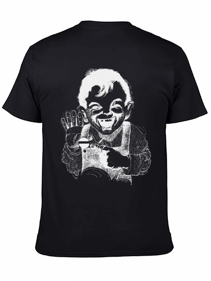 Retro Cartoon Graphic Black T-Shirt