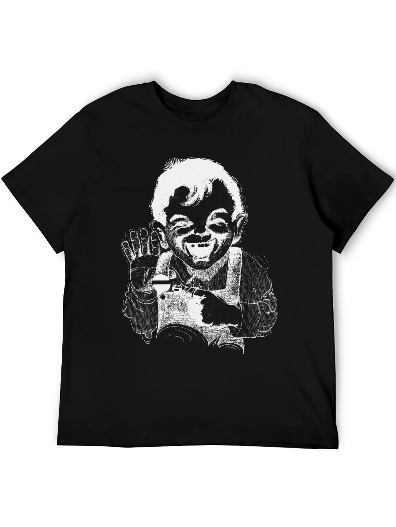 Retro Cartoon Graphic Black T-Shirt