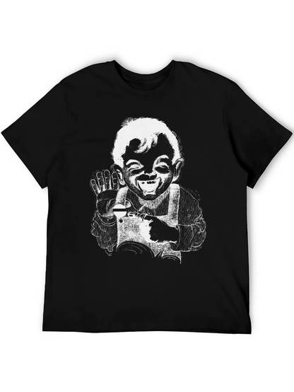 Retro Cartoon Graphic Black T-Shirt