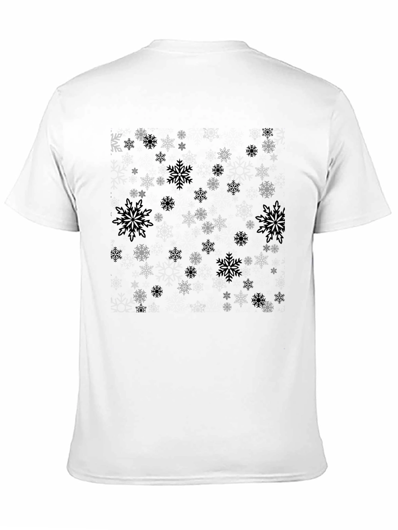 Snowflake Pattern Black T-Shirt