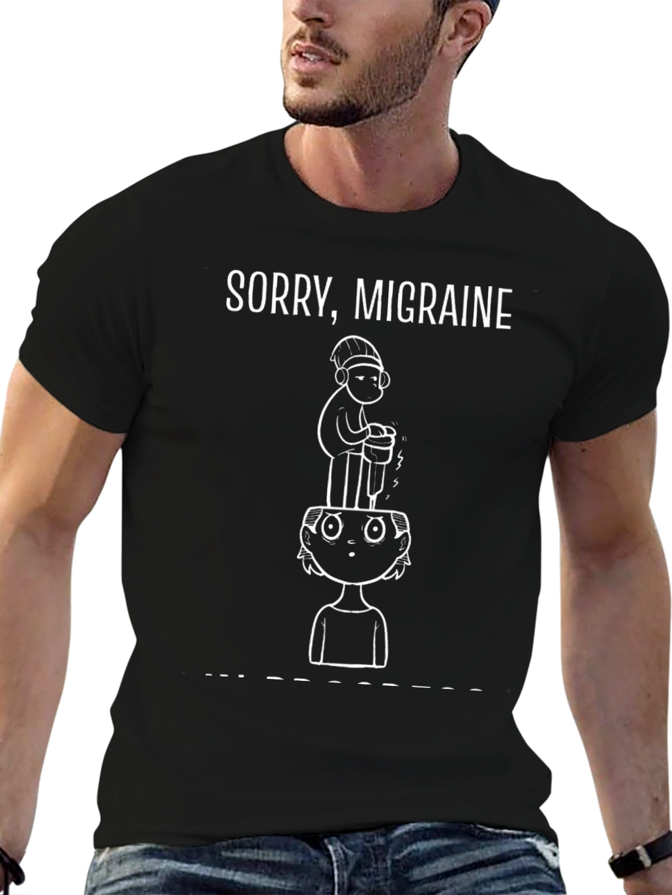 Sorry Migraine Black Graphic Tee