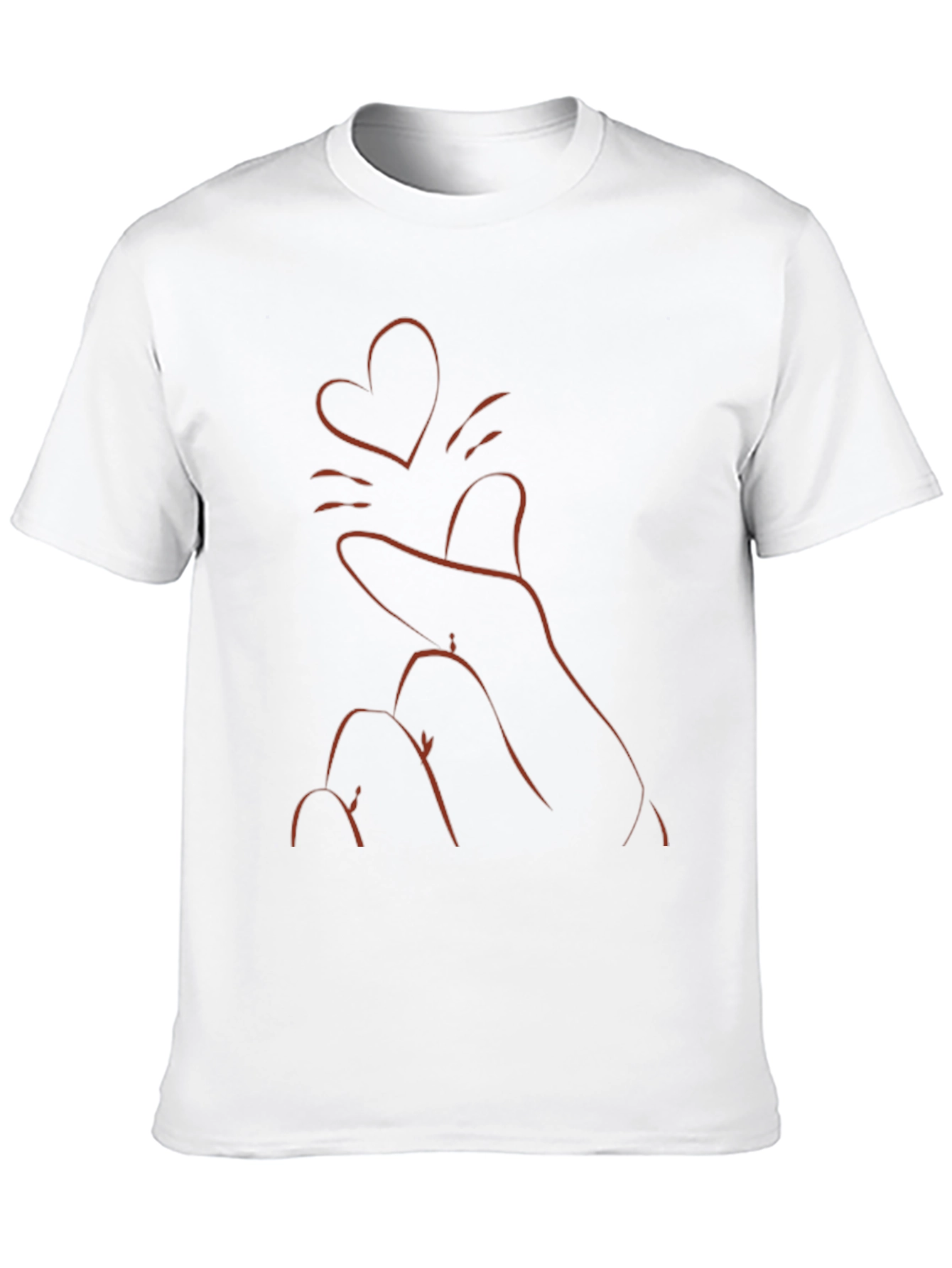 Heart Finger Gesture Black T-Shirt