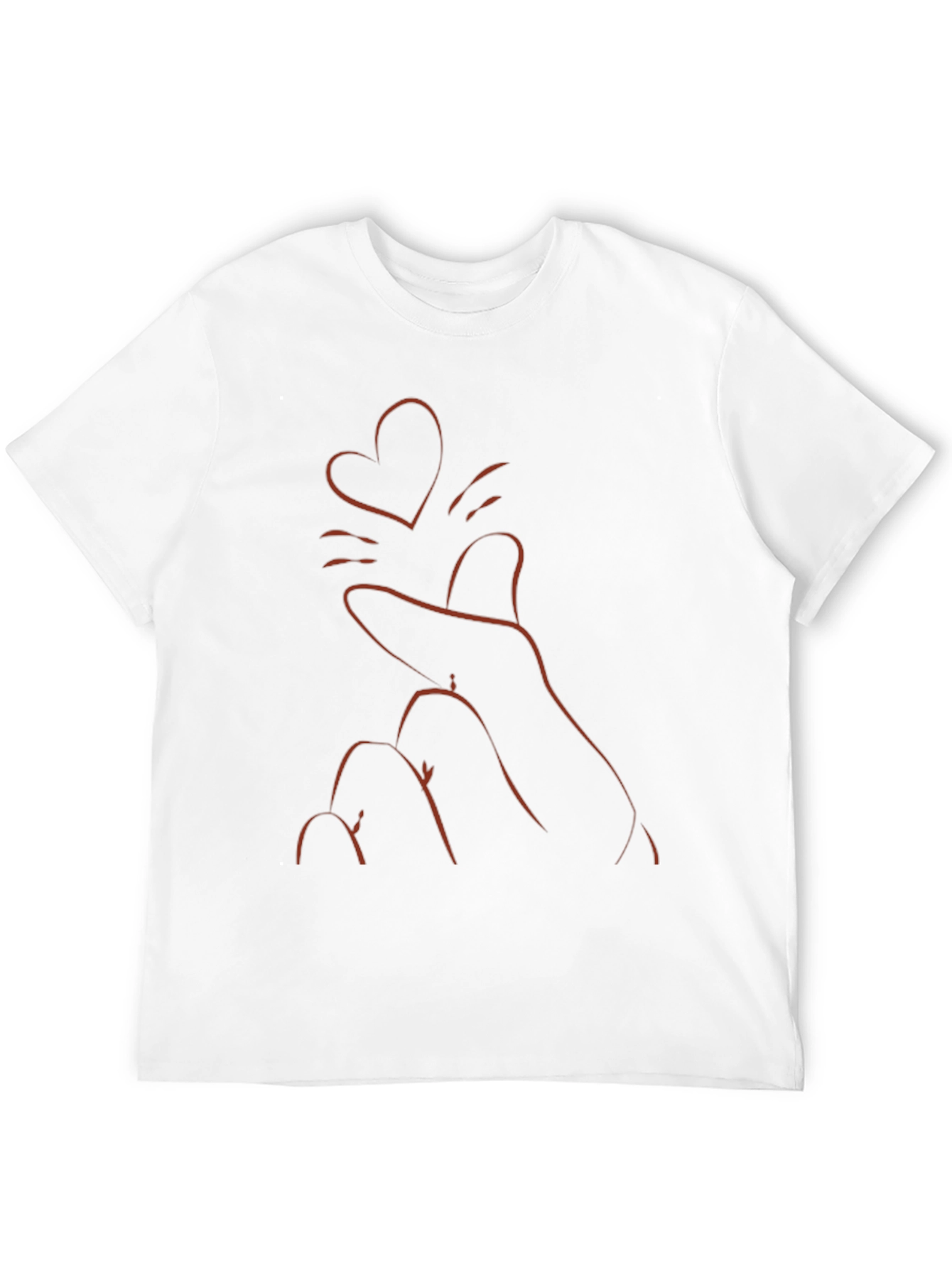 Heart Finger Gesture Black T-Shirt