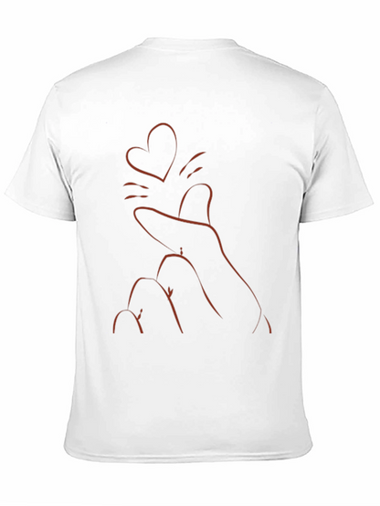 Heart Finger Gesture Black T-Shirt