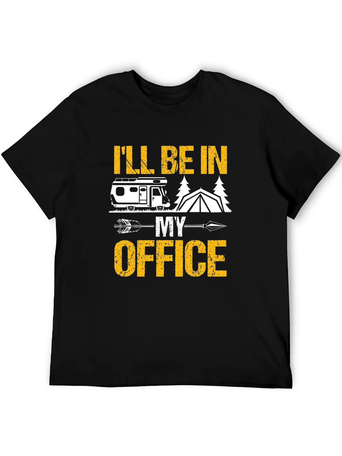 Camping Office T-Shirt - RV Tent Arrow Design