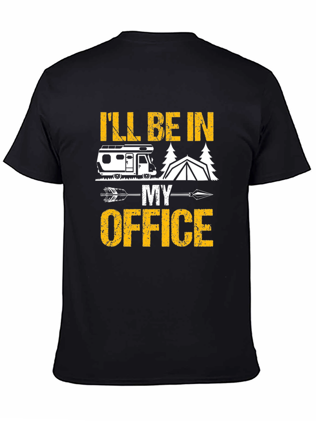 Camping Office T-Shirt - RV Tent Arrow Design