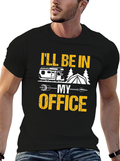 Camping Office T-Shirt - RV Tent Arrow Design