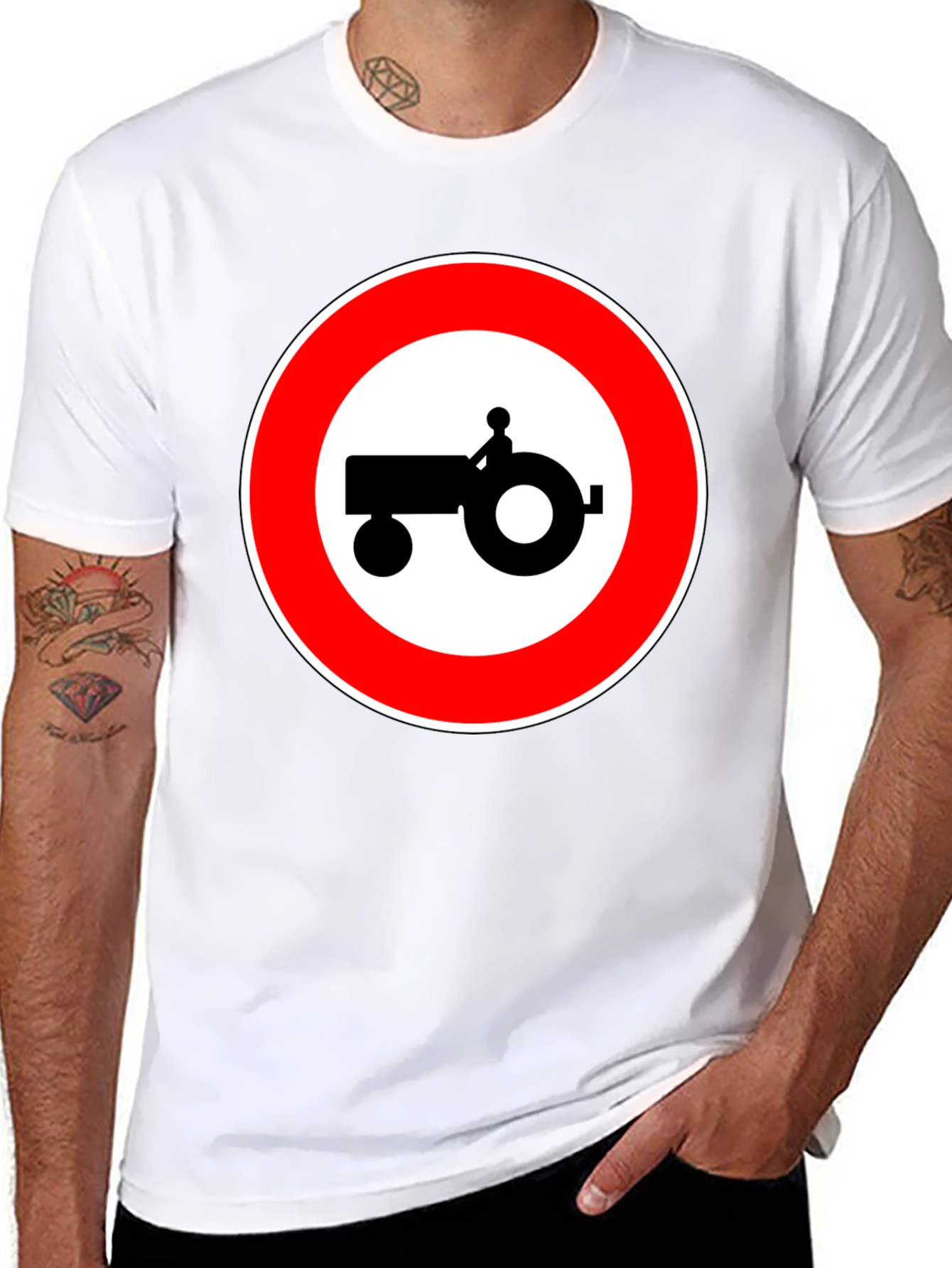 Tractor Sign Black T-Shirt