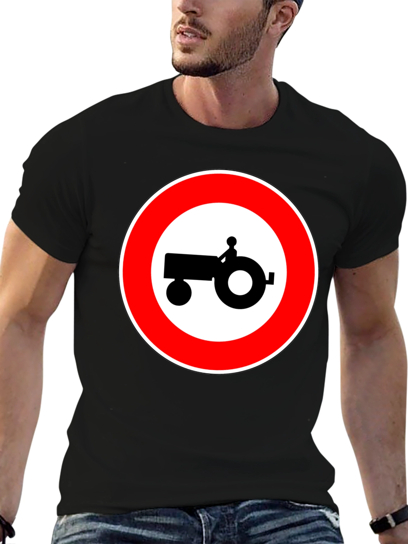 Tractor Sign Black T-Shirt
