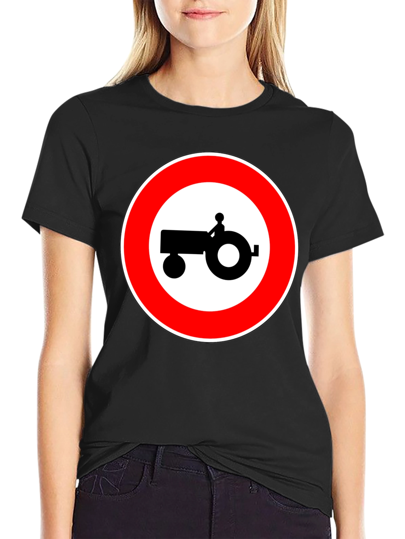 Tractor Sign Black T-Shirt
