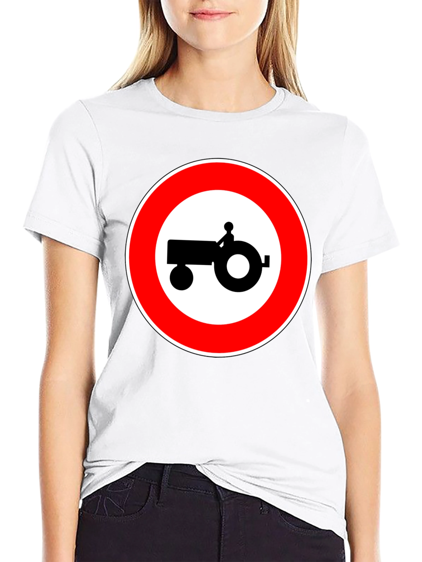 Tractor Sign Black T-Shirt