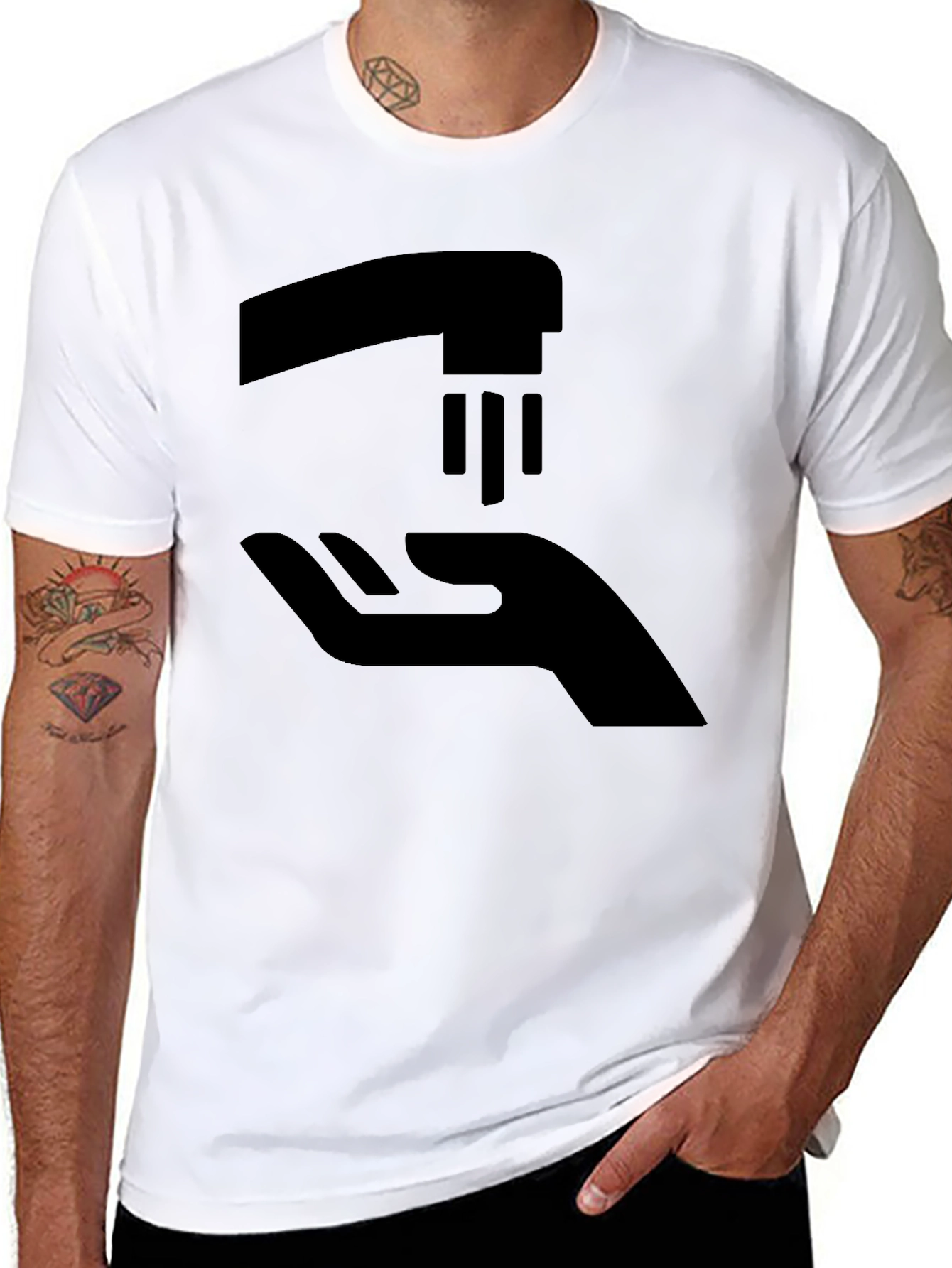 Wash Your Hands Graphic Tee - Black Cotton T-Shirt