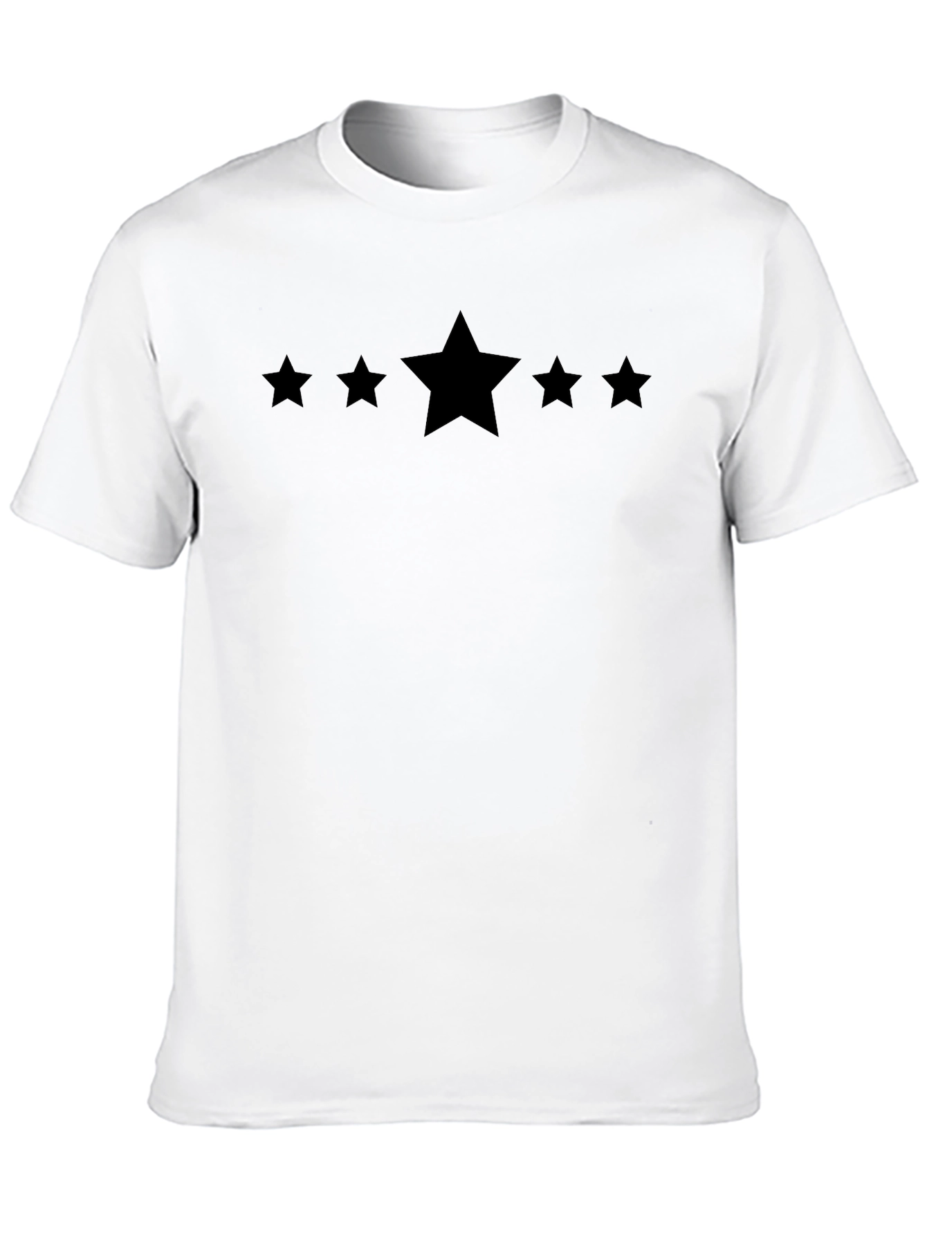 Five Star Black Crew Neck Tee