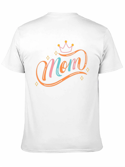 Stylish Mom Graphic Tee - Black Cotton Blend