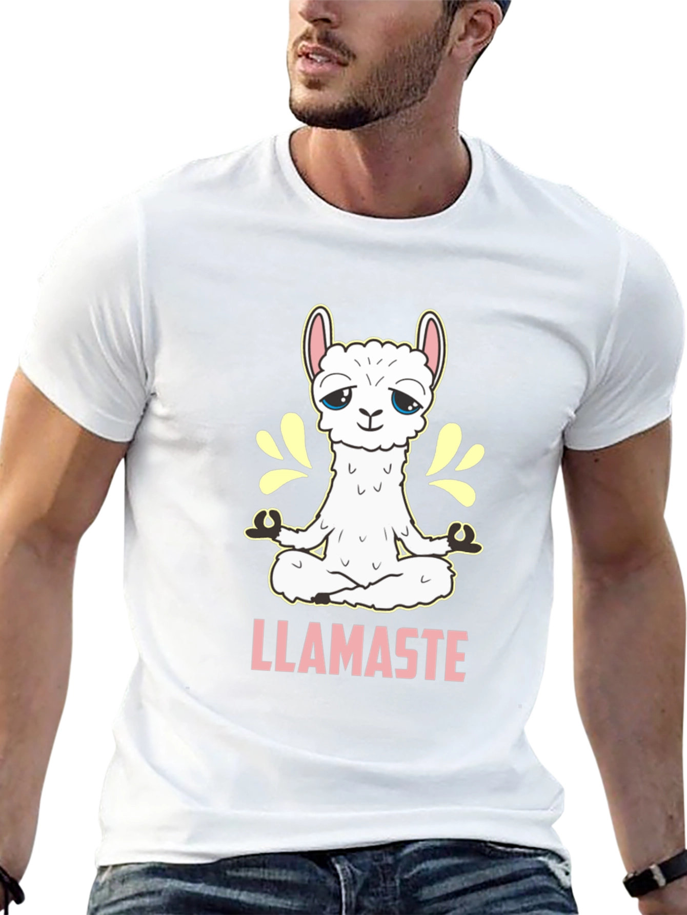 Llamaste T-Shirt - Meditating Llama Yoga Tee