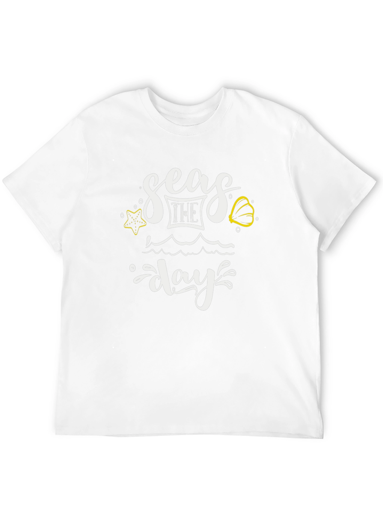 Seas The Day Graphic Tee - Black Cotton T-Shirt
