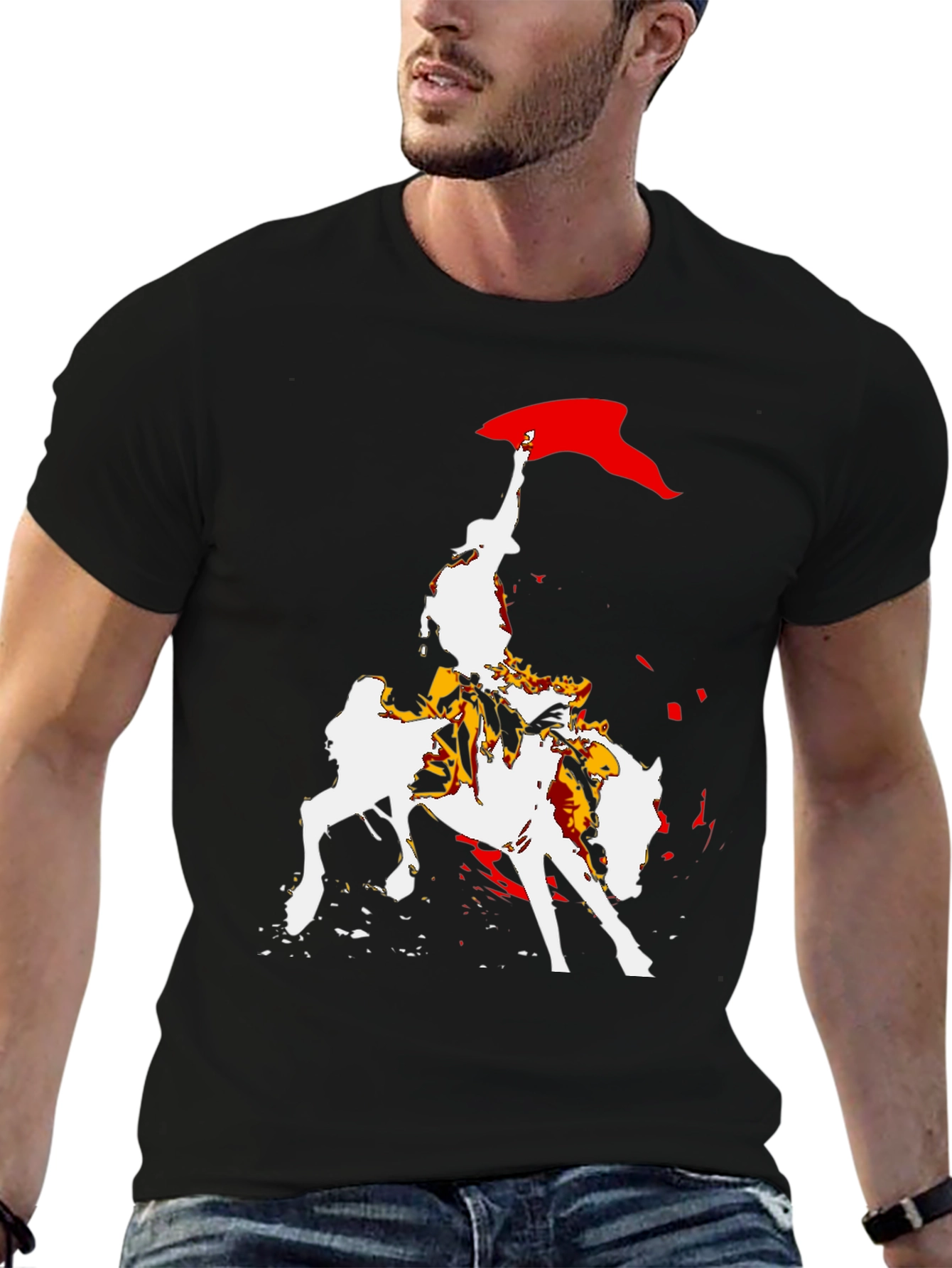Equestrian Graphic Tee - Bold Horse Rider Design