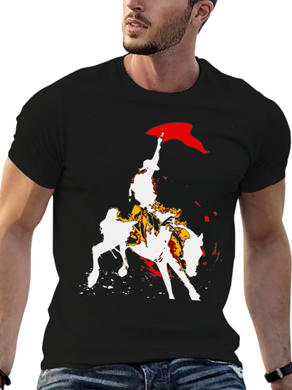 Equestrian Graphic Tee - Bold Horse Rider Design