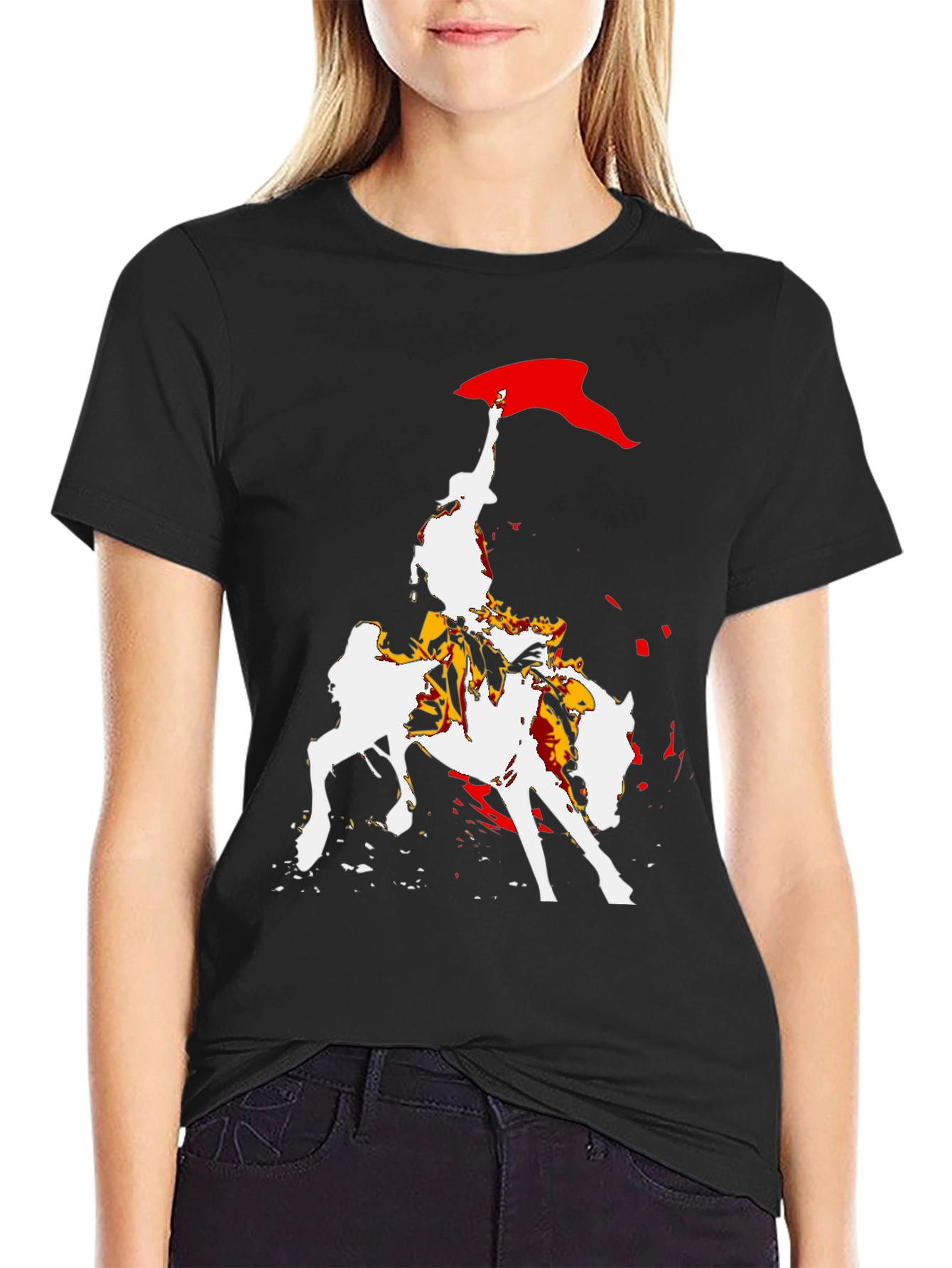 Equestrian Graphic Tee - Bold Horse Rider Design