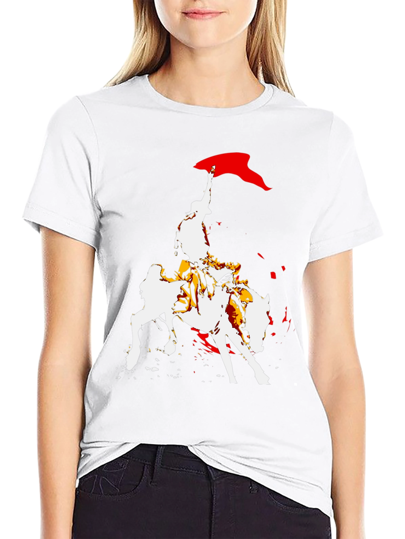 Equestrian Graphic Tee - Bold Horse Rider Design