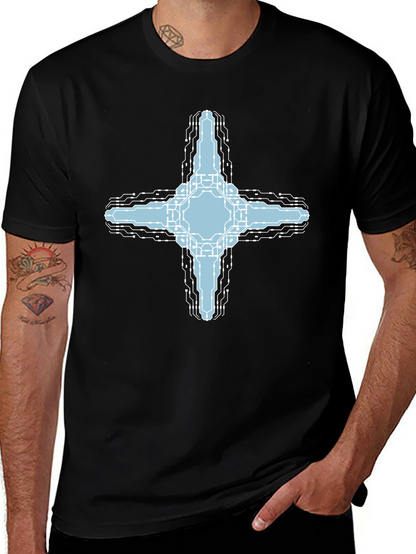 Cybernetic Cross T-Shirt - Tech Inspired Graphic Tee