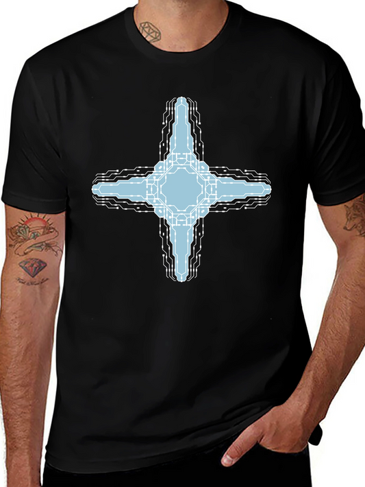 Cybernetic Cross T-Shirt - Tech Inspired Graphic Tee