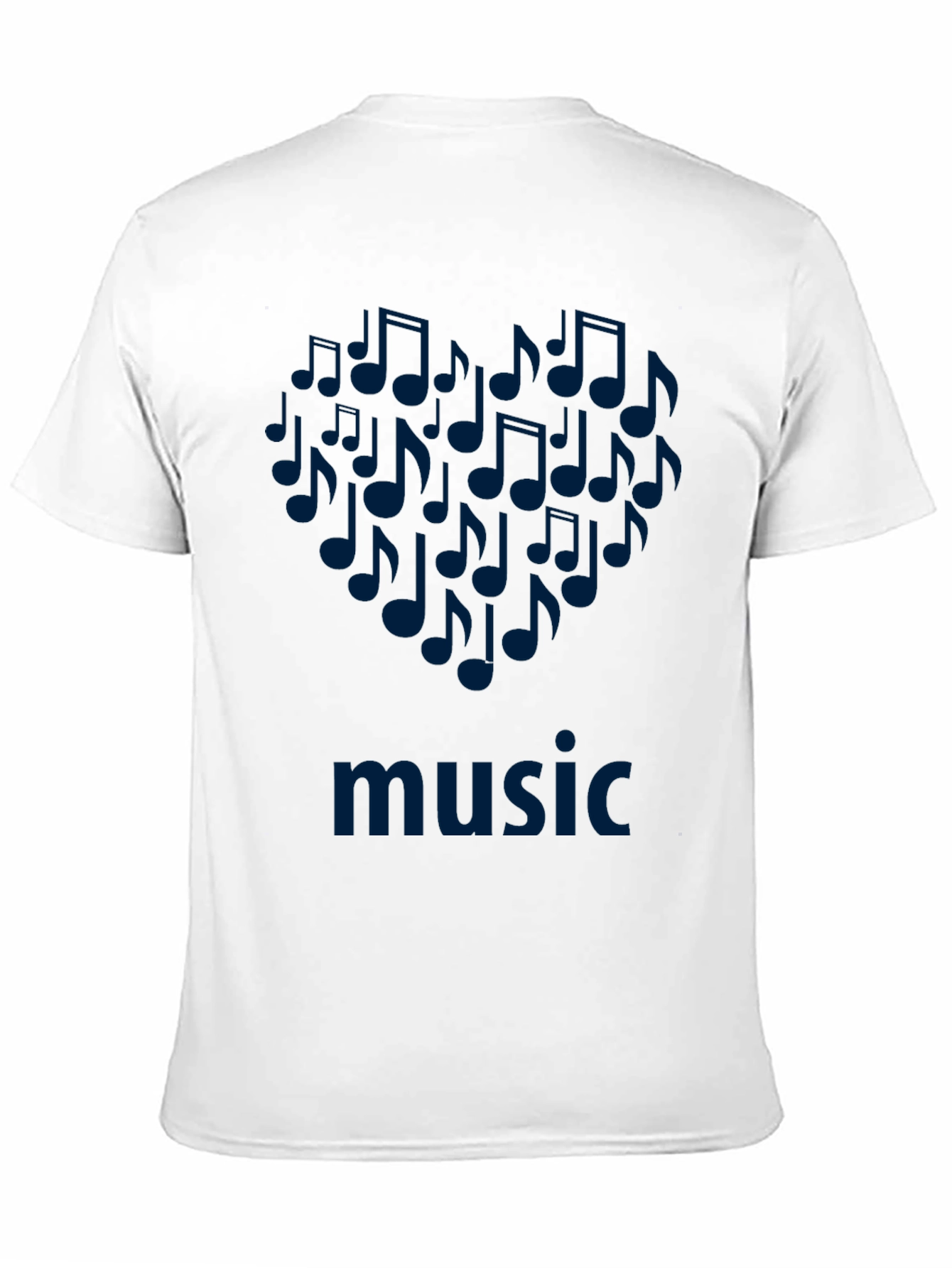 Music Notes Heart T-Shirt - Black Cotton Tee