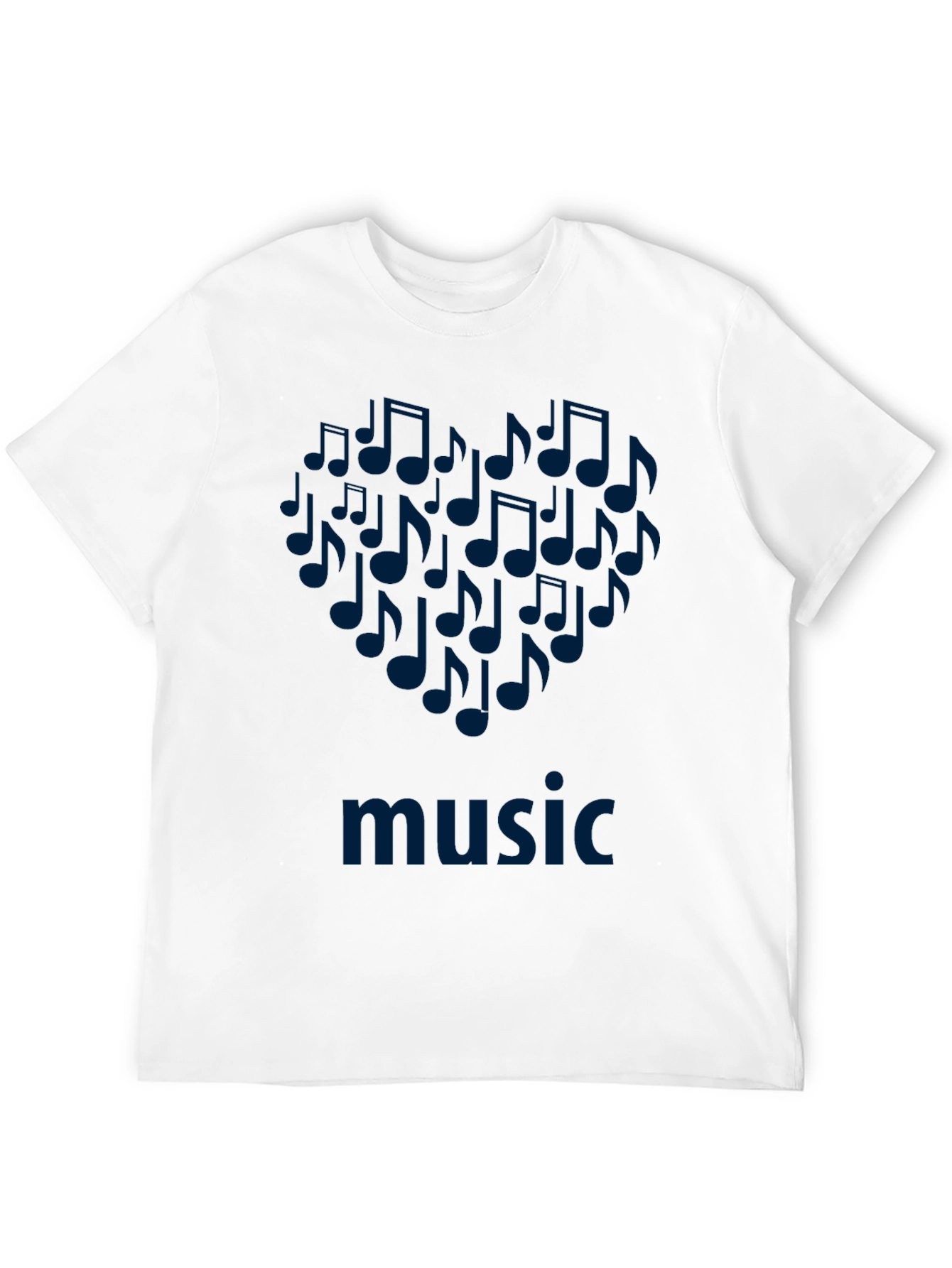 Music Notes Heart T-Shirt - Black Cotton Tee