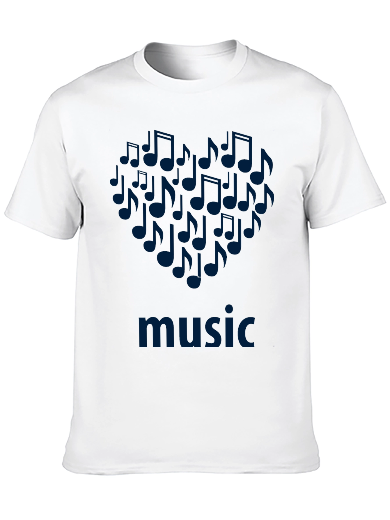 Music Notes Heart T-Shirt - Black Cotton Tee