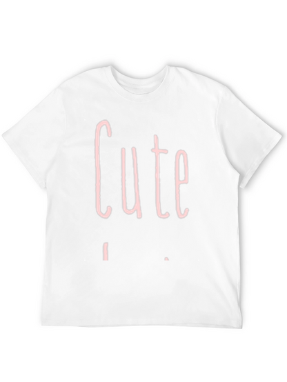 Cute Pink Graphic Print Black T-Shirt