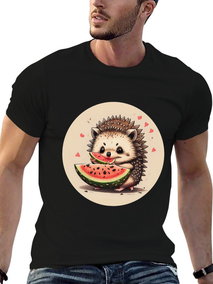 Cute Hedgehog Watermelon Graphic Tee